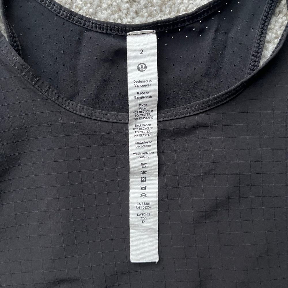 lululemon athletica Black Tank Top
